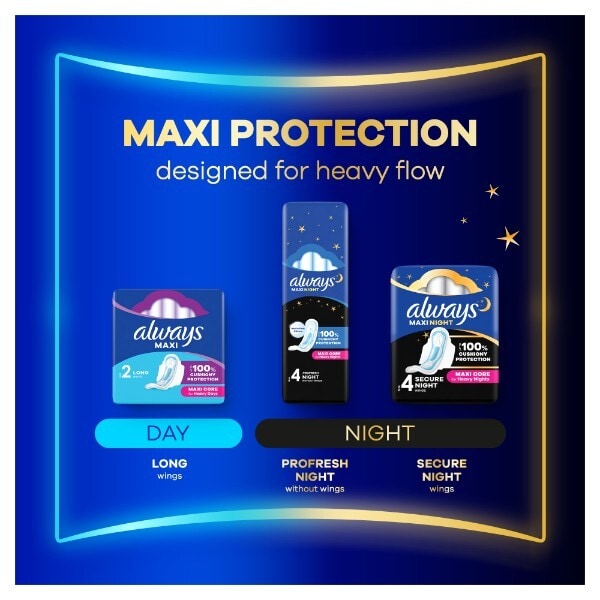 Always Maxi Night Sanitary Towels x9