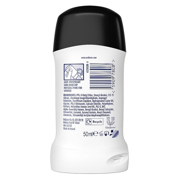 Sure Nonstop Protection Invisible Pure Anti-Perspirant Cream 50 ml