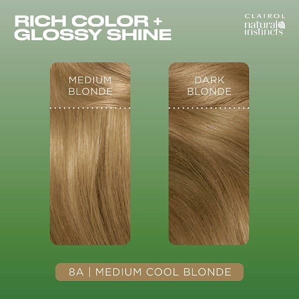 Clairol Natural Instincts Semi-Permanent Hair Dye 8A Medium Cool Blonde