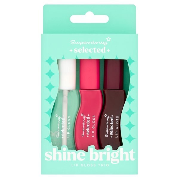 Selected By Superdrug Shine Bright Lip Gloss Trio Gift Set