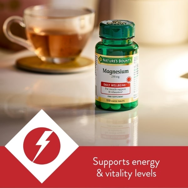 Nature's Bounty Magnesium 250 mg Tablets - Pack of 100