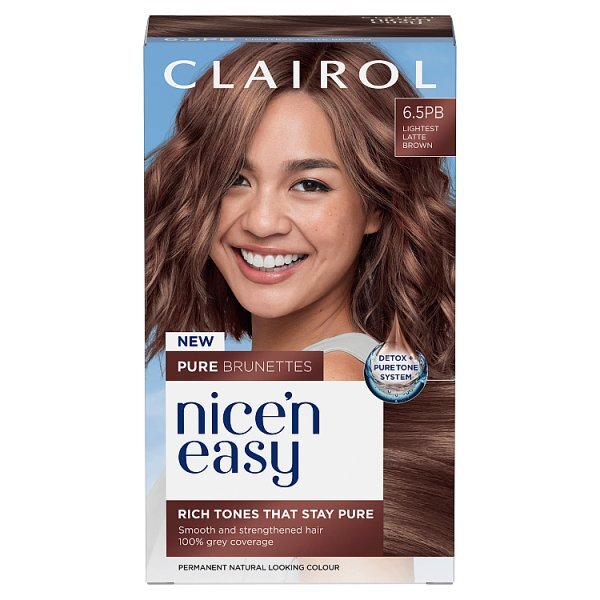 Clairol Nice'n Easy Pure Brunettes Permanent Hair Dye Latte Brown