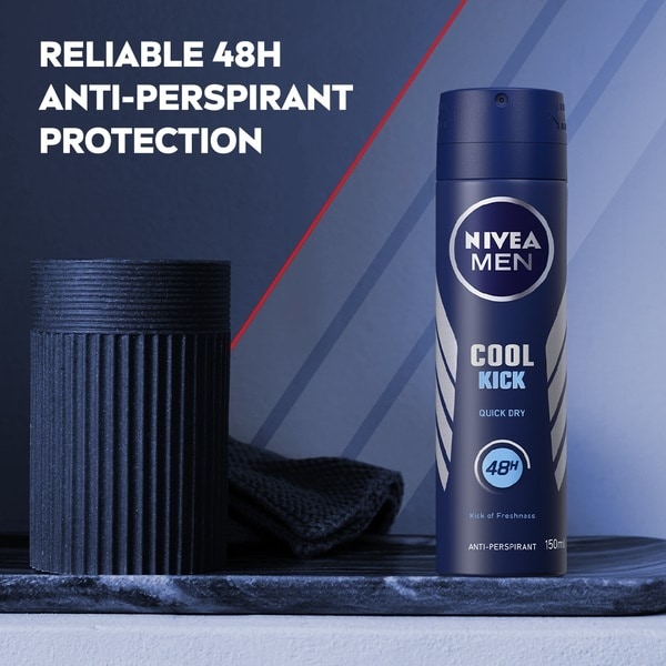 NIVEA MEN Anti-Perspirant Deodorant Spray, Cool Kick, 150ml