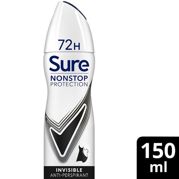 Sure Antiperspirant Deo Aerosol Nonstop Inv B&W 150ml