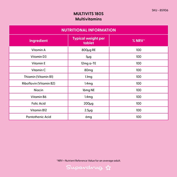 Superdrug Multi-vitamins 180s