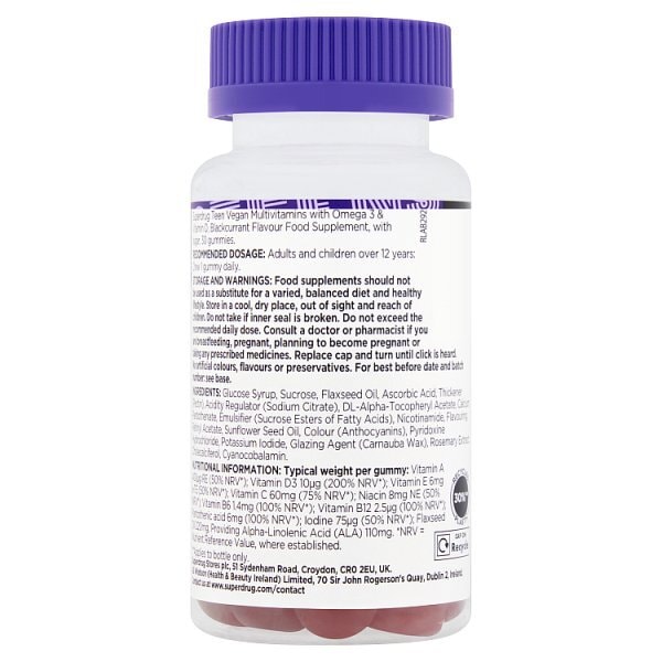 Superdrug Vegan Teen Multivitamin Gummies 30s