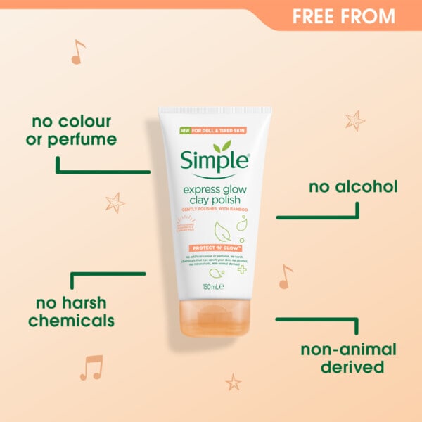 Simple Protect 'N' Glow Express Glow Clay Polish Cleanser 150Ml