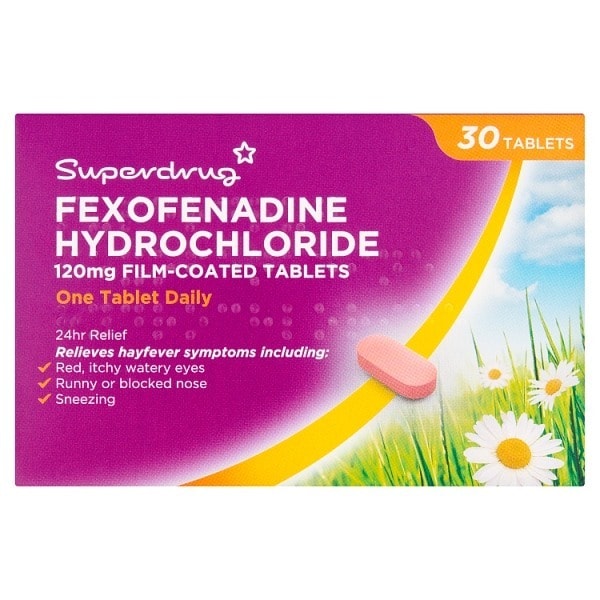 Superdrug Fexofenadine Hydrochloride 120mg Tablets x30