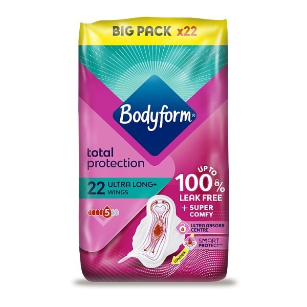 Bodyform Ultra Long Sanitary Towels Wings 22 pack