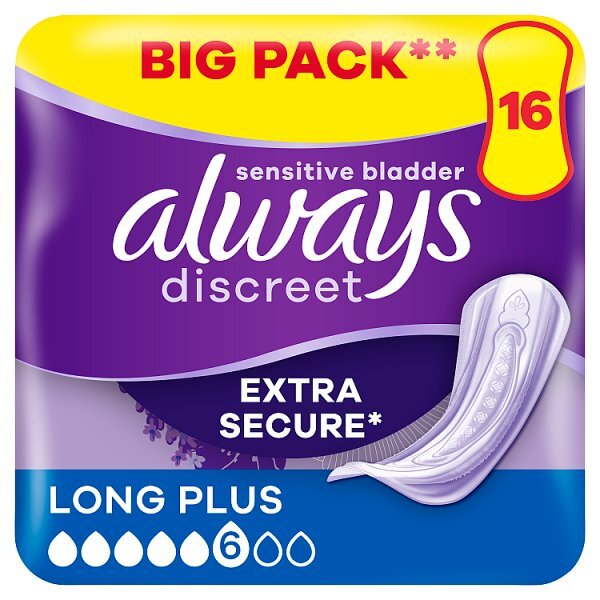 Always Discreet Incontinence Pads+ Long Plus 16