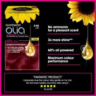 Garnier Olia 6.66 Vivid Garnet Red Permanent Hair Dye