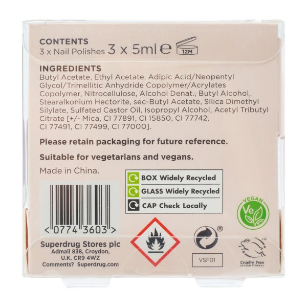DNR Superdrug Studio 3 Piece Nail Set