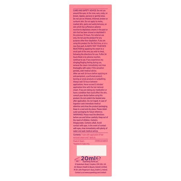 Superdrug Facial Hair Removal Cream 20ml
