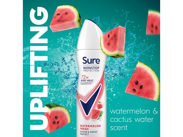 DNR Sure Nonstop Protection Watermelon  Anti-Perspirant Aerosol 150ml
