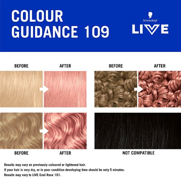 Schwarzkopf LIVE 109 Cool Rose Permanent Hair Dye