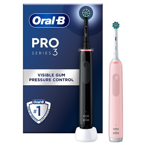 Oral-B Pro 3 Black & Pink Electric Toothbrush Duo Pack
