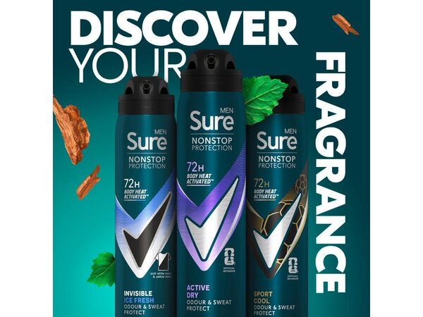 Sure Men Nonstop Protection Active Dry Anti-Perspirant Aerosol 250 ml