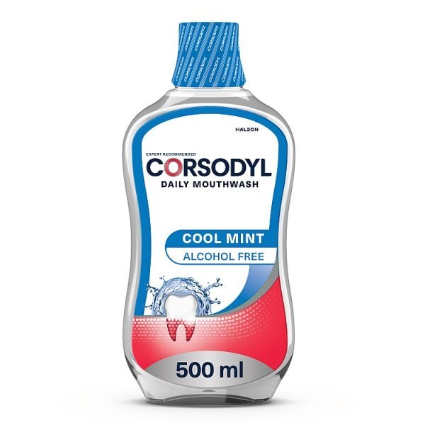Corsodyl Daily Alcohol Free Mouthwash Cool Mint 500ml