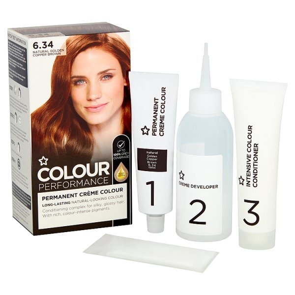 Superdrug Performance Permanent Hair Dye Golden Brown 6.34