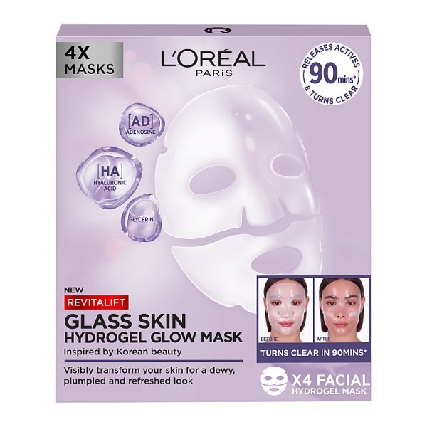 L'Oréal Paris Revitalift Filler Hydrogel Glow Mask 4 Pack