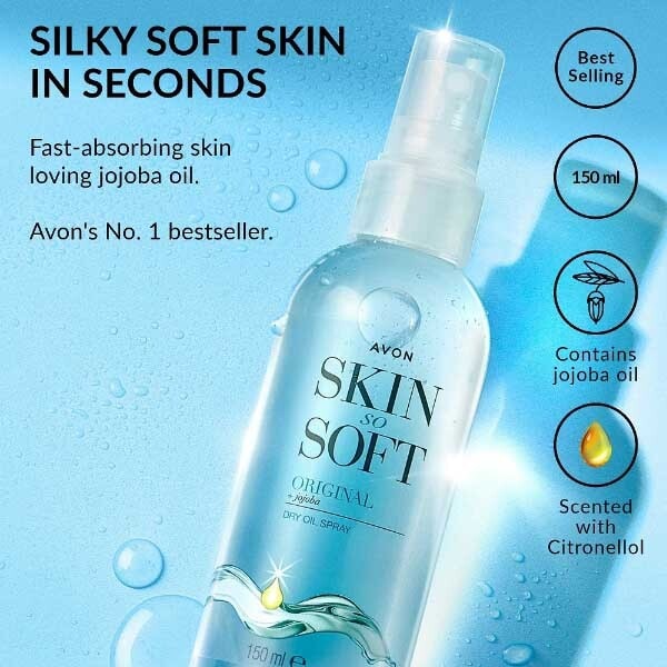 Avon Skin So Soft Original Dry Oil Spray with Jojoba Oil 150ml