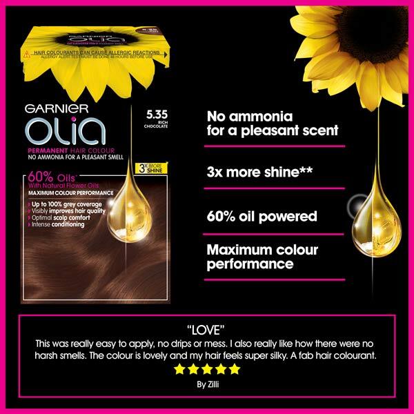 Garnier Olia 5.35 Rich Chocolate Brown Permanent Hair Dye