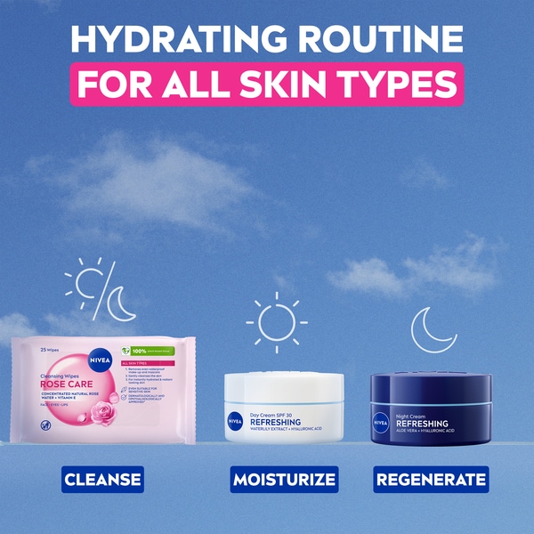 NIVEA Biodegradable Rose Care Micellar Wipes, 25 Wipes
