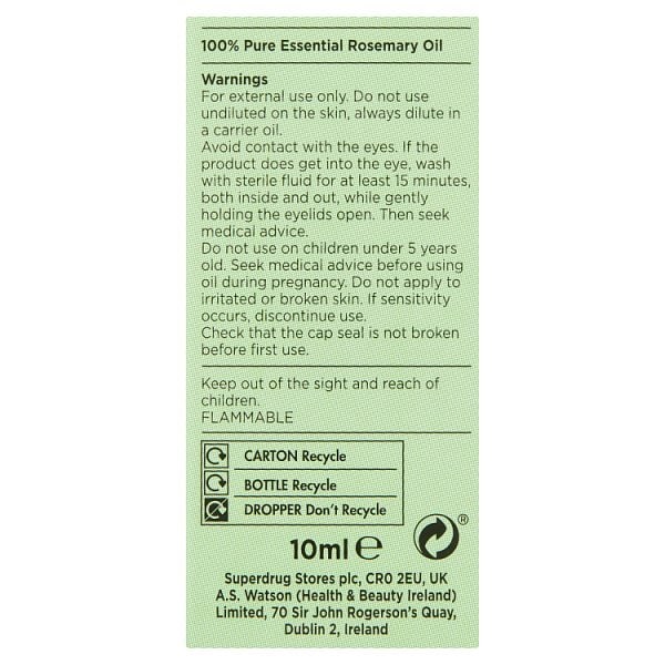 Superdrug Habitual Pure Rosemary Essential Oil 10ml