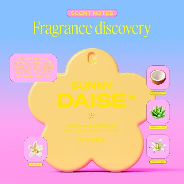 Daise Fragrance Body Mist Sunny Vanilla & Coconut 100ml