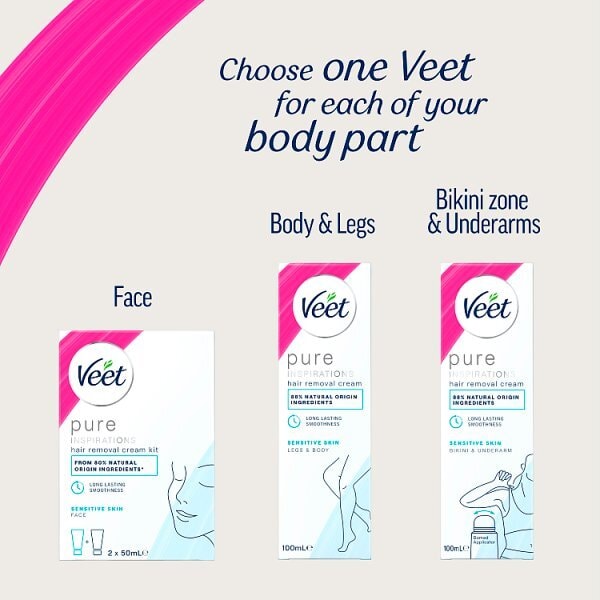 Veet Hair Removal Cream Body & Legs Sensitive 100ml
