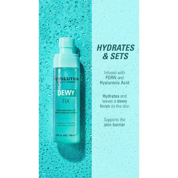 Revolution Dewy Fix Pdrn + Ha Hydrating Capsule Setting Spray 100Ml