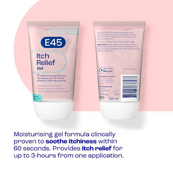 E45 Itch Relief Gel Soothes Irritated & Dry Skin 150ml