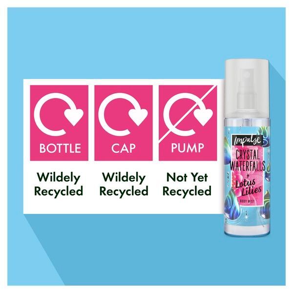 Impulse Body Mist Crystal Waterfalls & Lotus Lilies 150ml