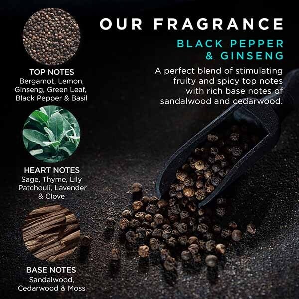 Baylis & Harding Black Pepper & Ginseng Mens Grooming Gift Set 5 Piece