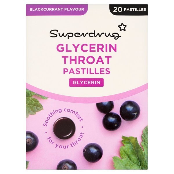 Superdrug Blackcurrant & Glycerine Pastilles 20s