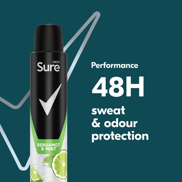 Sure Men Bergamot & Mint Anti-Perspirant Aerosol 200 ml