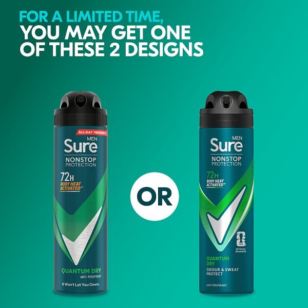 Sure Men Antiperspirant Deo Aerosol Nonstop Quantum 150ml