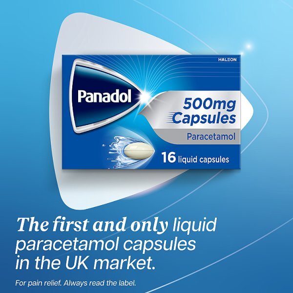 Panadol Liquid Capsules 500Mg Paracetamol 16 Capsules