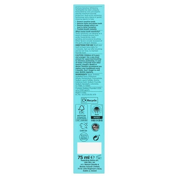 Superdrug Pro Care Sensitive Whitening Toothpaste