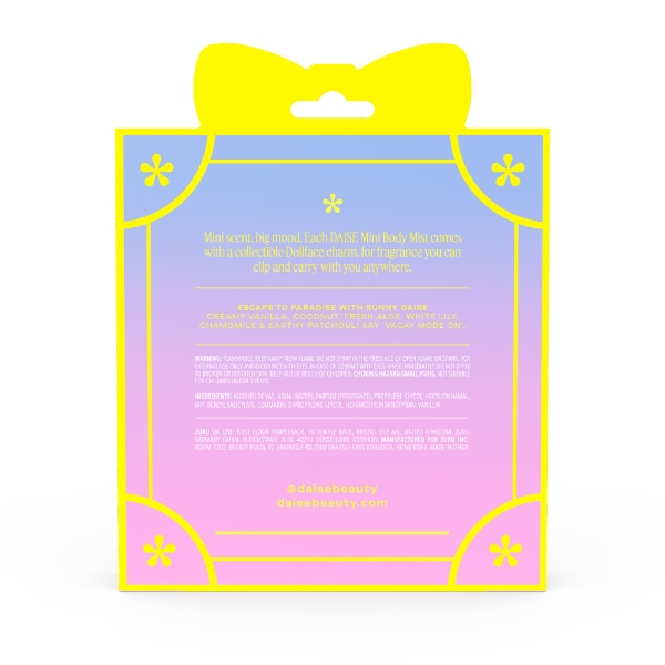 DAISE Mini Mist with Mini Dollface Charm  Sunny