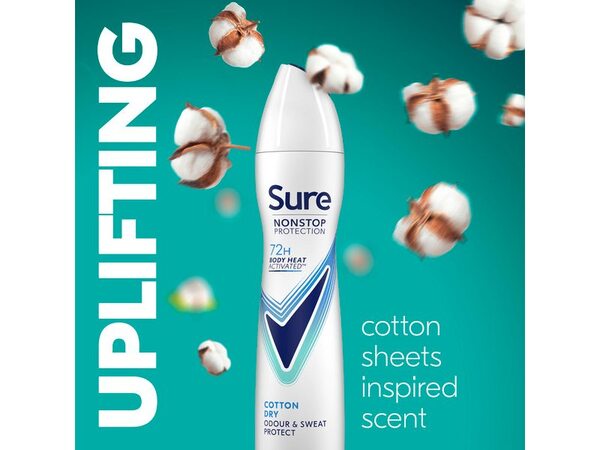 Sure Nonstop Protection Cotton Dry Anti-Perspirant Aerosol 250 ml