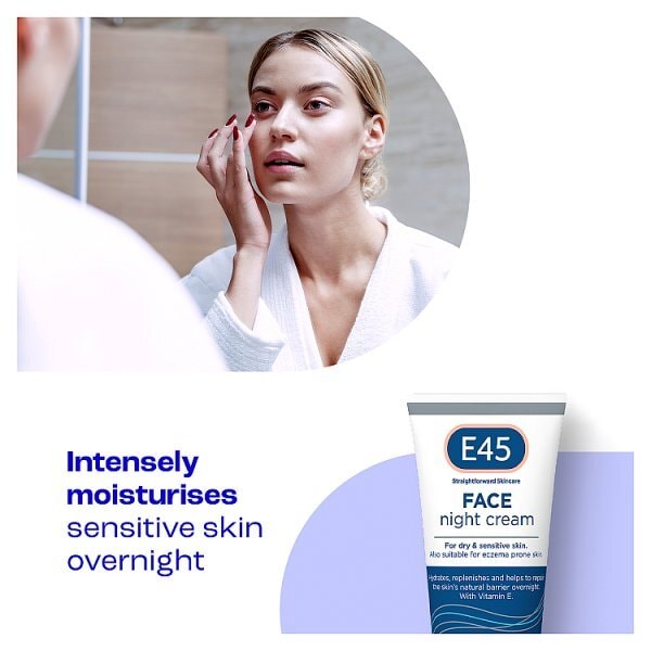 E45 Night Cream To Repair & Replenish Dry Skin 50Ml