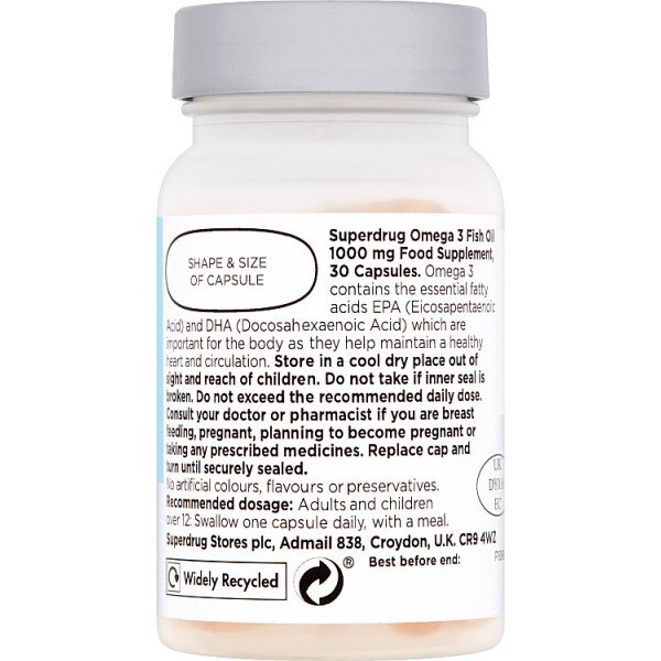 Superdrug Omega 3 Fish Oil High Strength 1000mg Capsules X30