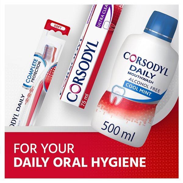 Corsodyl Daily Alcohol Free Mouthwash Cool Mint 500ml