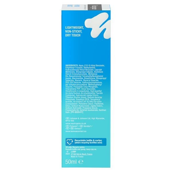 NEUTROGENA HYDRO BOOST HYDRATING FACE FLUID SPF50 50ML