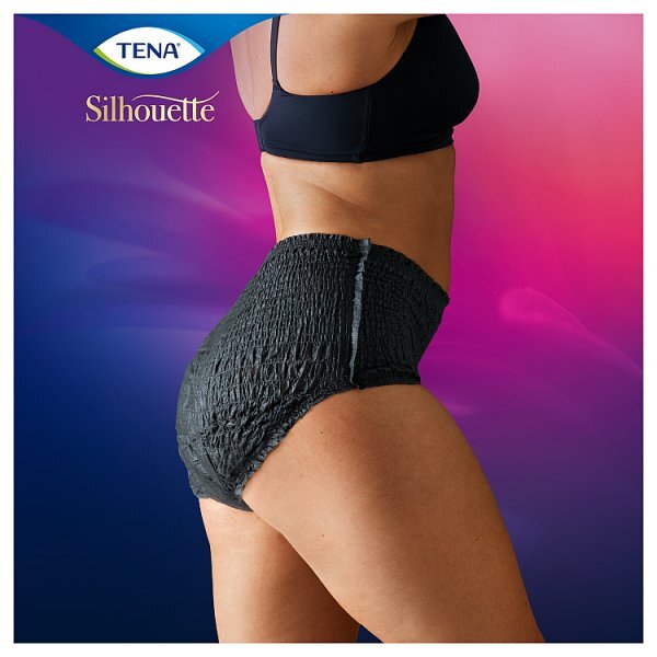 TENA  Silhouette Plus Black Incontinence Pants Size Large 8 pack
