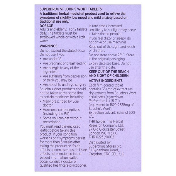 Superdrug St Johns Wort 334mg 30s