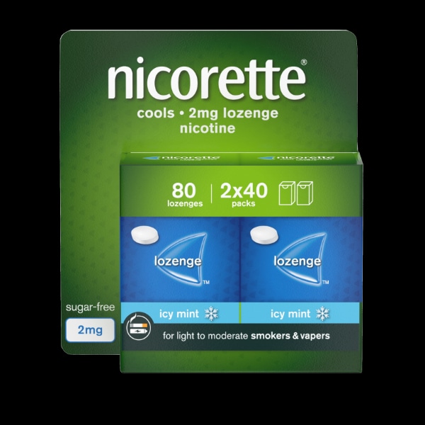 Nicorette Cools 2Mg Icy Mint Lozenges 80S (Stop Smoking)