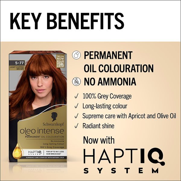 Schwarzkopf Oleo Intense 5-77 Light Copper Brown Permanent Hair Dye