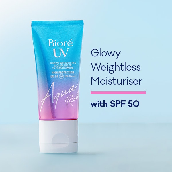 Biore Aqua Rich UV Glowy Weightless Moisturiser SPF50 50ml